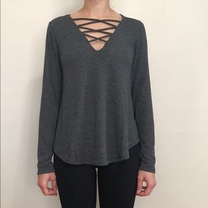 Harlowe and Graham lace-up top